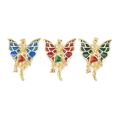 Brass Micro Pave Cubic Zirconia Pendants KK-C162-011B-1