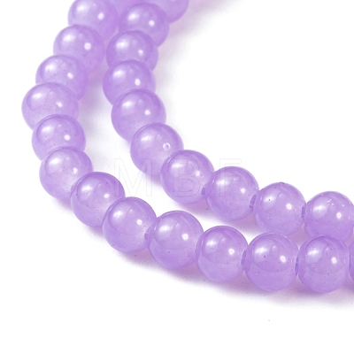 Imitation Jade Glass Beads Strands DGLA-S076-6mm-27-1