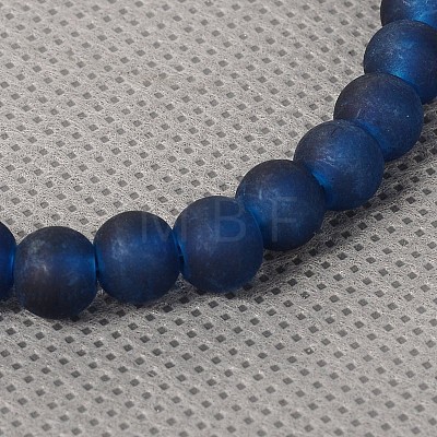 Stretchy Frosted Glass Beads Charm Bracelets BJEW-JB01770-04-1