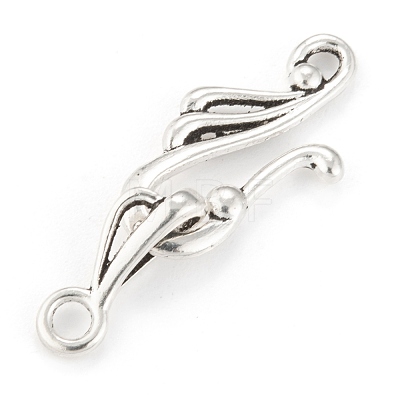 Tibetan Style Antique Silver Wing Hook and Eye Clasps X-LF1157Y-1