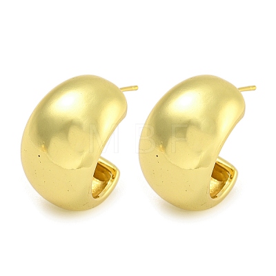 Rack Plating C-Shaped Brass Stud Earrings for Women EJEW-G410-55G-1