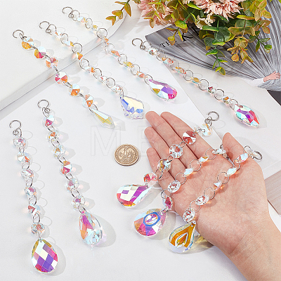 9Pcs 9 Style AB Color Faceted Glass Suncatchers HJEW-GL0001-05-1