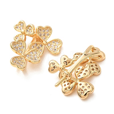 Brass Micro Pave Cubic Zirconia Screw Eye Peg Bails CU-K002-19G-1