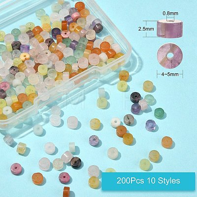 200Pcs 10 Styles Natural Mixed Stone Beads G-CJ0001-75-1