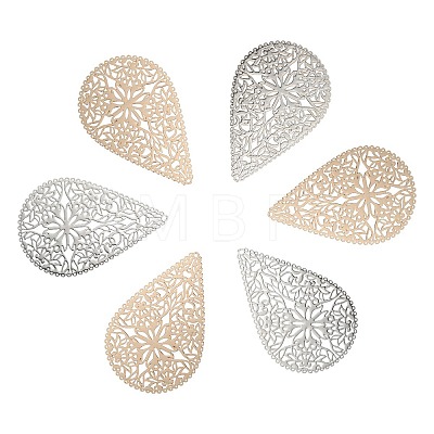 4Pcs 2 Colors Brass Filigree Joiner Links KKC-YW0001-02-1