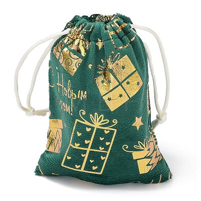 Gold Stamping Christmas Velvet Storage Bags ABAG-Q053-01B-01E-1