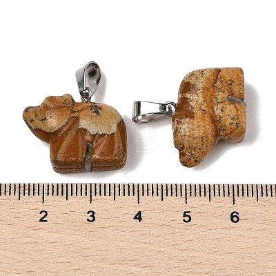 Natural Picture Jasper Pendants G-B127-02P-04-1