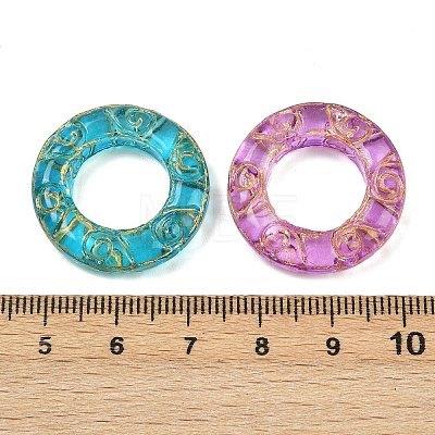 Baking Paint and Golden Metal Enlaced Glass Beads X-DGLA-T004-13M-1