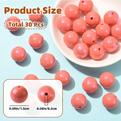 30Pcs Round Silicone Beads SIL-SZ0004-23G-1