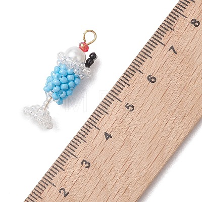 Glass Seed Beaded Pendants PALLOY-MZ01269-02-1