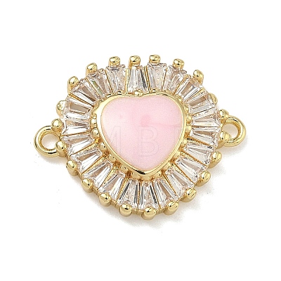 Brass Pave Clear Cubic Zirconia Connector Charms KK-A293-12G-05-1