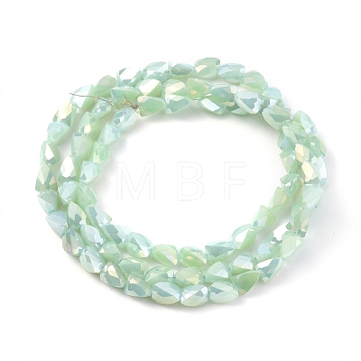 Electroplate Opaque Solid Color Glass Beads Strands EGLA-G035-B-FR06-1