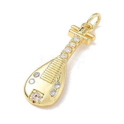 Brass Micro Pave Clear Cubic Zirconia Pendants KK-D289-01G-01-1
