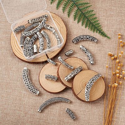 Craftdady 22Pcs 11 Style Tibetan Style Alloy Tube Beads TIBEB-CD0001-06AS-1