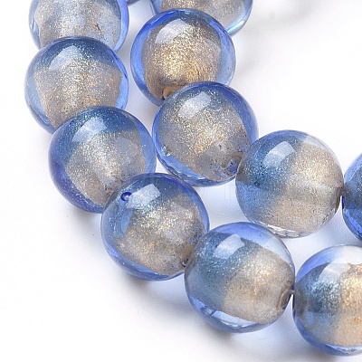 Lampwork Silver Foil Glass Beads Strands FOIL-G028-01F-1