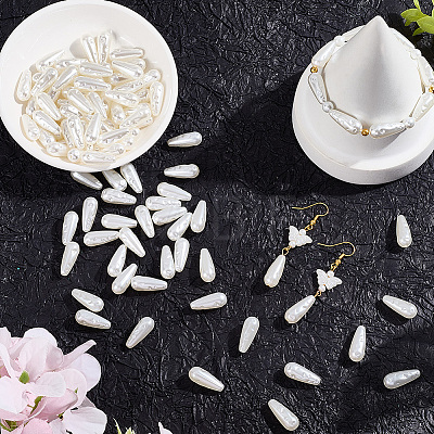 100Pcs ABS Plastic Imitation Pearl Beads OACR-LT0001-06-1