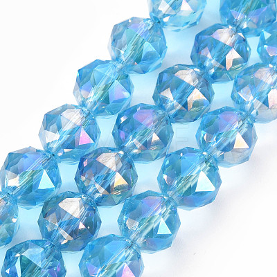 Transparent Electroplate Glass Beads Strands EGLA-T020-10-A-1
