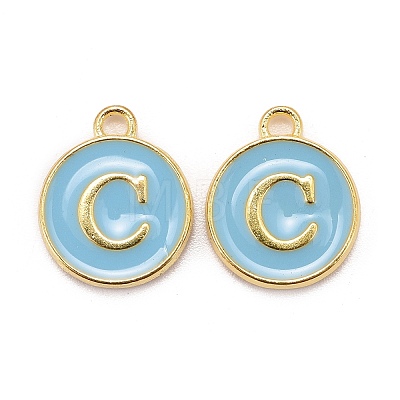 Golden Plated Alloy Enamel Charms ENAM-S118-04C-1