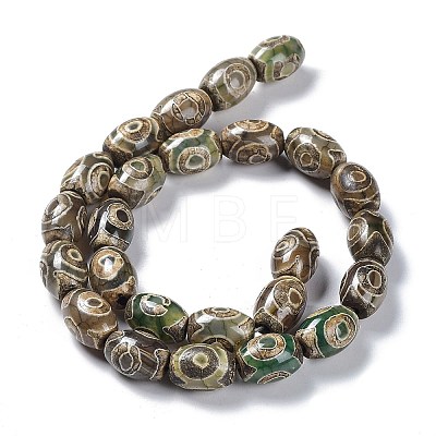 Tibetan Style dZi Beads Strands TDZI-E005-01E-1