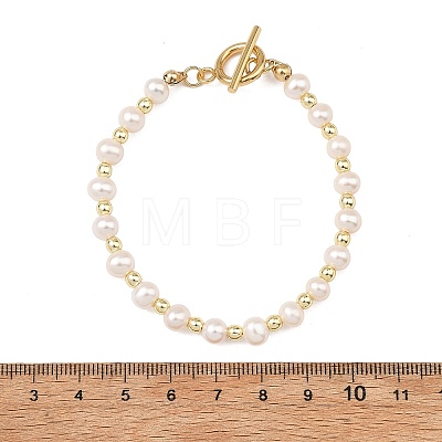 Natural Cultured Freshwater Pearl & Electroplate Non-magnetic Synthetic Hematite Beaded Bracelets for Women BJEW-JB14070-1