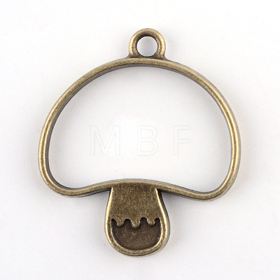 Rack Plating Alloy Open Back Bezel Pendants PALLOY-S047-35F-FF-1