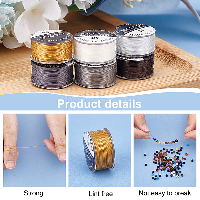 Nylon Beading Thread NWIR-WH0005-10E-1