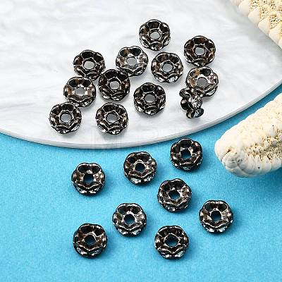 Brass Rhinestone Spacer Beads X-RB-A014-L6mm-01B-1