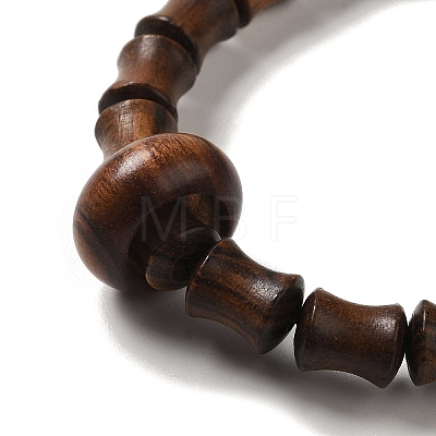 Black Rosewood Bamboo Joint Beaded Stretch Bracelet BJEW-B080-13B-1
