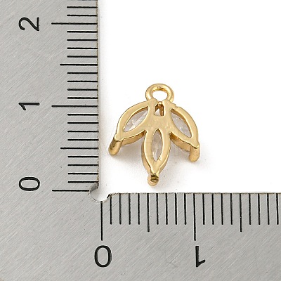 Brass with Clear Cubic Zirconia Charms KK-G478-02E-KCG-1