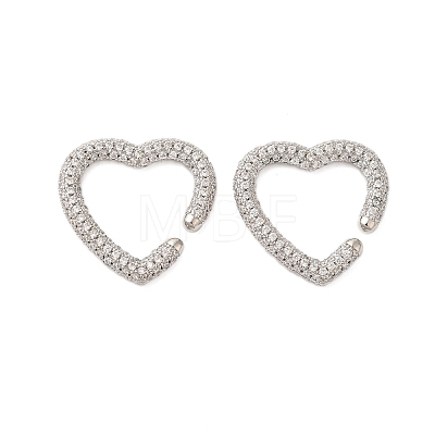 Heart Clear Cubic Zirconia Cuff Earrings KK-A228-05P-1