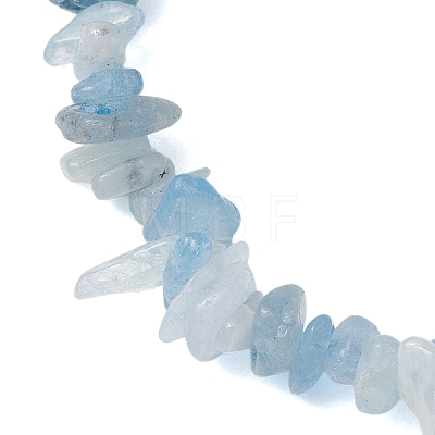 Natural Aquamarine Chip Beaded Stretch Bracelets for Women Men BJEW-JB10647-03-1