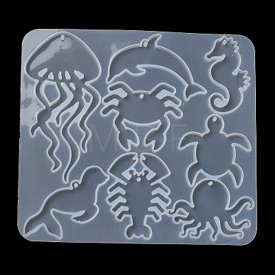 Sea Animal Ocean Theme DIY Pendant Silhouette Silicone Molds DIY-G102-01C-1