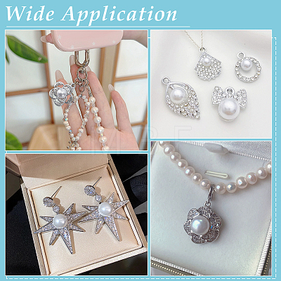 50Pcs 10 Styles Alloy Crystal Rhinestone Pendants ALRI-PH0001-35-1