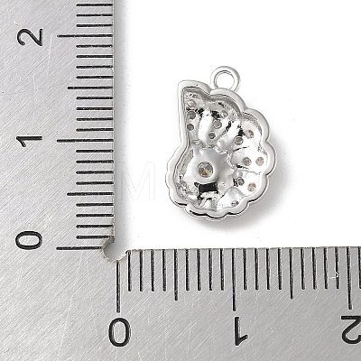 Brass Micro Pave Cubic Zirconia Pendants KK-P290-48P-1