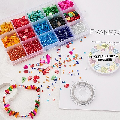 DIY Glass & Shell Beads Bracelet Making Kit DIY-YW0004-42-1