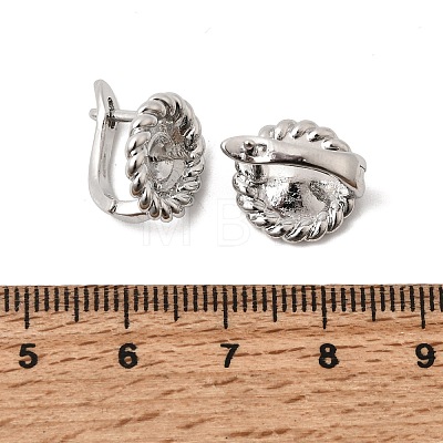 Flat Round Brass Hoop Earring Findings KK-Z154-09P-1