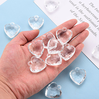 Transparent Acrylic Pendants TACR-T024-03B-205-1