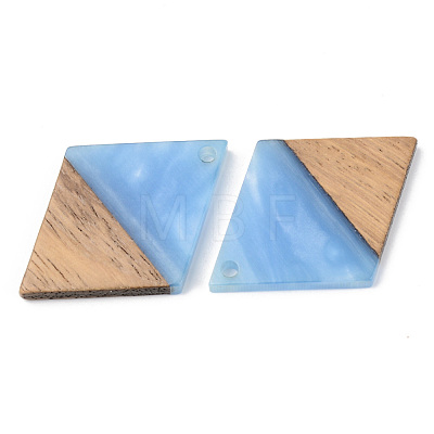 Opaque Resin & Walnut Wood Pendants RESI-S389-012A-C-1