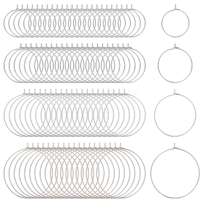 320Pcs 40 Styles 316 Surgical Stainless Steel Hoop Earring Findings STAS-ME0001-08-1