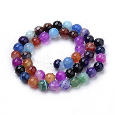 Natural Striped Agate/Banded Agate Beads X1-G-S259-04J-6mm-1