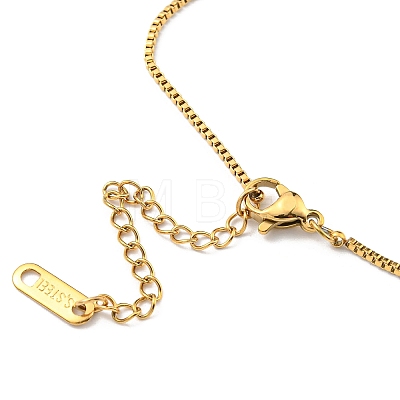 304 Stainless Steel Evil Eye & Chains Tassel Pendant Necklaces for Women NJEW-G101-01G-1