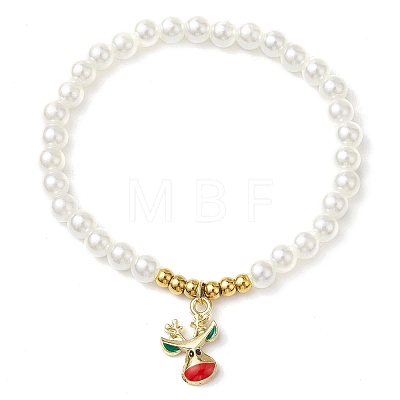 ABS Plastic Imitation Pearl Beads Stretch Bracelets BJEW-JB11112-1