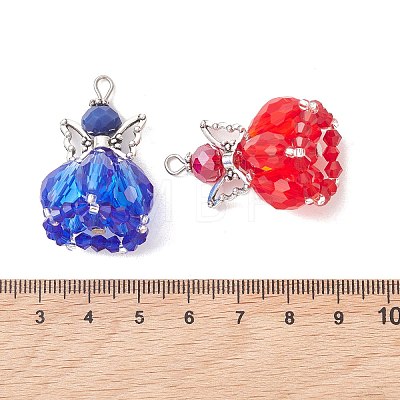 8Pcs Glass Pendants PALLOY-MZ01272-1