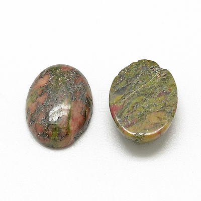 Natural Unakite Cabochons X-G-R415-13x18-36-1