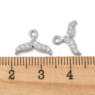 Brass Micro Pave Clear Cubic Zirconia Charms KK-H460-36P-1