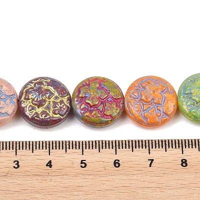 Painted Glass Beads Strands GLAA-F133-07A-1