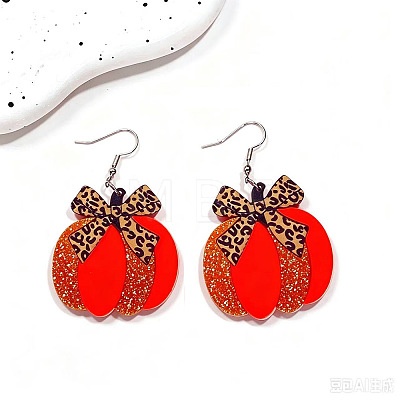 Printed Iron Acrylic Dangle Earrings WGE4757-02-1