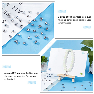 120Pcs 2 Style 304 Stainless Steel Tube Bails STAS-PH0001-39-1