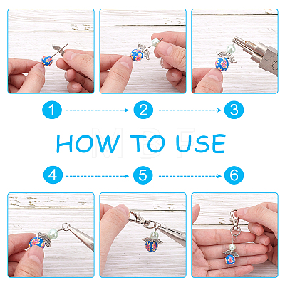 DIY Angel Theme Keychain Kits DIY-FH0001-22-1