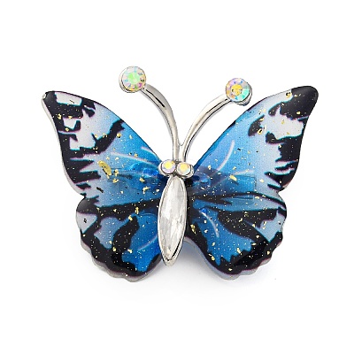 Butterfly Transparent Resin Brooch JEWB-M047-01F-1